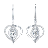 Certified 5X7MM Pear Lab Grown Diamond Heart Drop Earrings