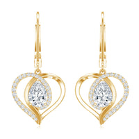 Certified 5X7MM Pear Lab Grown Diamond Heart Drop Earrings