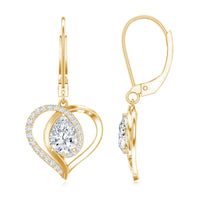 Certified 5X7MM Pear Lab Grown Diamond Heart Drop Earrings