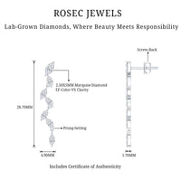 Marquise Lab Grown Diamond Bridal Dangle Earrings