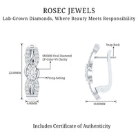Certified Lab 4X6 mm Oval Diamond Infinity Earrings