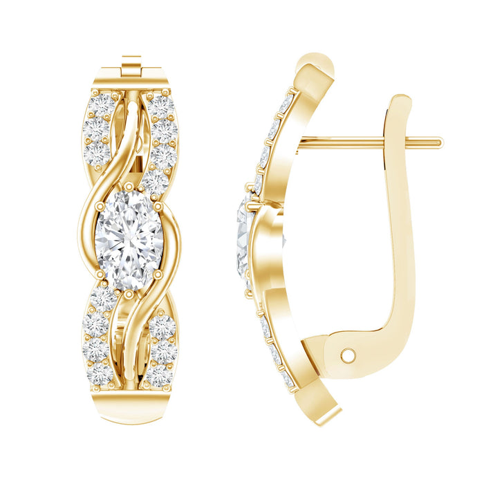 Rosec Jewels Certified Lab 4x6 mm oval diamond infinity earrings featuring sparkling diamonds and elegant design.