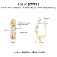 Certified Lab 4X6 mm Oval Diamond Infinity Earrings
