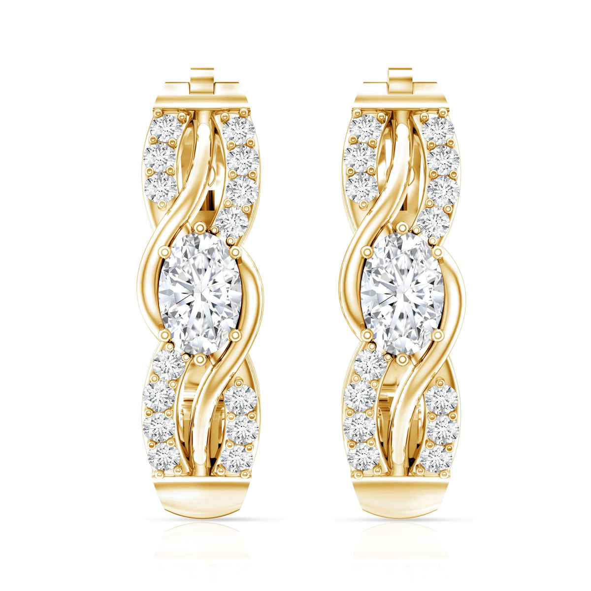 Certified Lab 4X6 mm Oval Diamond Infinity Earrings