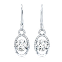 Certified 7 MM Round Lab Grown Diamond Drop Hoop Earrings