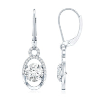 Certified 7 MM Round Lab Grown Diamond Drop Hoop Earrings