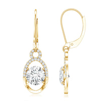 Certified 7 MM Round Lab Grown Diamond Drop Hoop Earrings