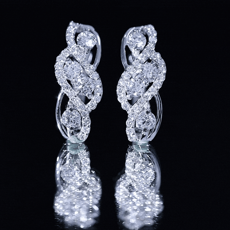 Yellow lab grown diamond infinity earrings for women by Rosec Jewels with sparkling design and elegant craftsmanship.