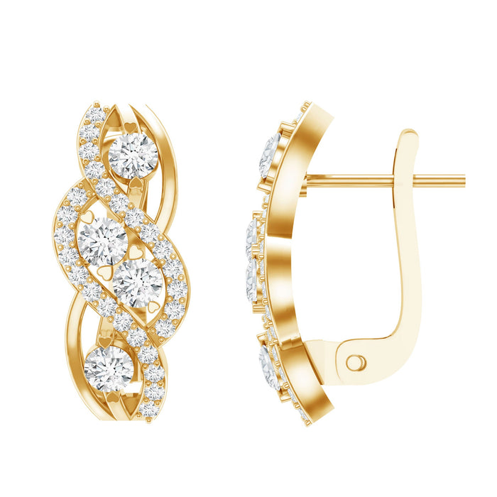 Lab grown diamond infinity earrings for women by Rosec Jewels, featuring sparkling infinity design in elegant earrings style.