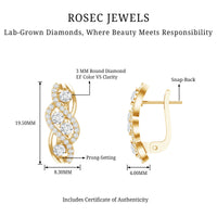 Lab Grown Diamond Infinity Earrings For Women