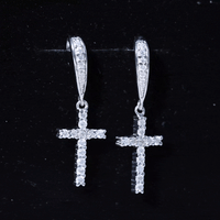 Certified Lab Grown Diamond Cross Fish Hook Earrings