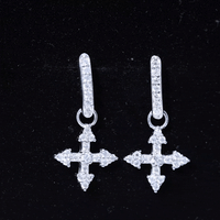 Certified Lab Grown Diamond Cross Drop Earrings For Her