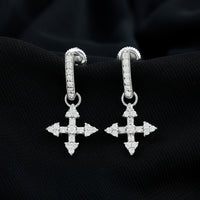Certified Lab Grown Diamond Cross Drop Earrings For Her