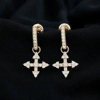 Certified Lab Grown Diamond Cross Drop Earrings For Her