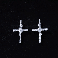 Certified Lab Grown Diamond Religious Cross Earrings