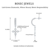 Lab Grown Diamond Designer Cross Earrings With Screw Back