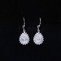 Certified 4 Carat Moissanite Drop Dangle Earrings In Silver