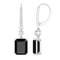 Certified 6 Carat Lab Grown Black Diamond Dangling Earrings