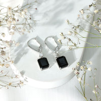 Certified 6 Carat Lab Grown Black Diamond Dangling Earrings