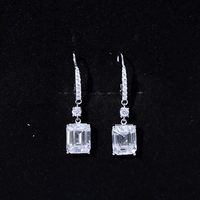 Certified 7 Carat Moissanite Silver Dangle Earrings For Women