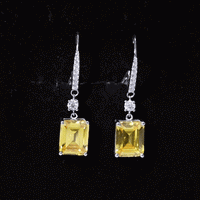 Certified 5.5 Carat Lab Grown Yellow Sapphire Teardrop Dangle Earrings for Women
