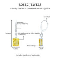 Certified 5.5 Carat Lab Grown Yellow Sapphire Teardrop Dangle Earrings for Women