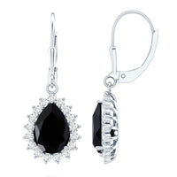 Certified 3.6 Carat Lab Grown Black Diamond Teardrop Dangle Earrings for Women