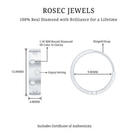 Flush Set Diamond Hoop Earrings For Women