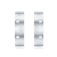 Flush Set Diamond Hoop Earrings For Women