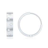 Flush Set Diamond Hoop Earrings For Women