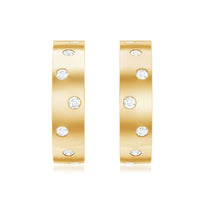 Flush Set Diamond Hoop Earrings For Women