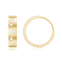 Flush Set Diamond Hoop Earrings For Women