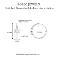 Rosec Jewels diamond flower hoop earrings for women, featuring intricate floral design and sparkling diamonds.