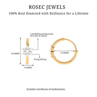 Rosec Jewels diamond flower hoop earrings for women, featuring intricate floral design and sparkling diamonds.