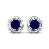 1.9 Carat Natural Blue Sapphire Swirl Stud Earrings