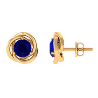 1.9 Carat Natural Blue Sapphire Swirl Stud Earrings