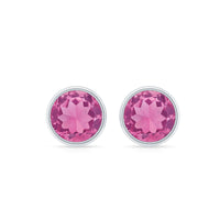 Natural 2.4 Carat Pink Tourmaline Stud Earrings with Screw Back