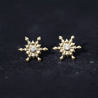 Bezel Set Diamond Snowflake Stud Earrings