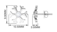 Minimal Diamond Snowflake Earrings with Screw Back