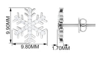 Certified real diamond snowflake earrings by Rosec Jewels featuring sparkling snowflake design for festive occasions.