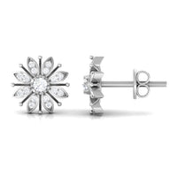 Certified real diamond snowflake earrings by Rosec Jewels, featuring sparkling snowflake design perfect for Christmas.