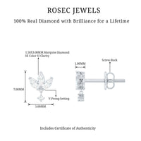 Genuine Diamond Lotus Flower Earrings for Women