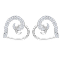 Certified Real Diamond Heart Earrings with Screw Back
