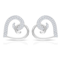 Certified Real Diamond Heart Earrings with Screw Back