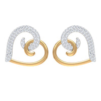 Certified Real Diamond Heart Earrings with Screw Back
