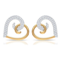 Certified Real Diamond Heart Earrings with Screw Back