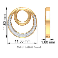 Rosec Jewels Certified Natural Diamond Circle in Circle Earrings showcasing sparkling diamond hoops on elegant earrings