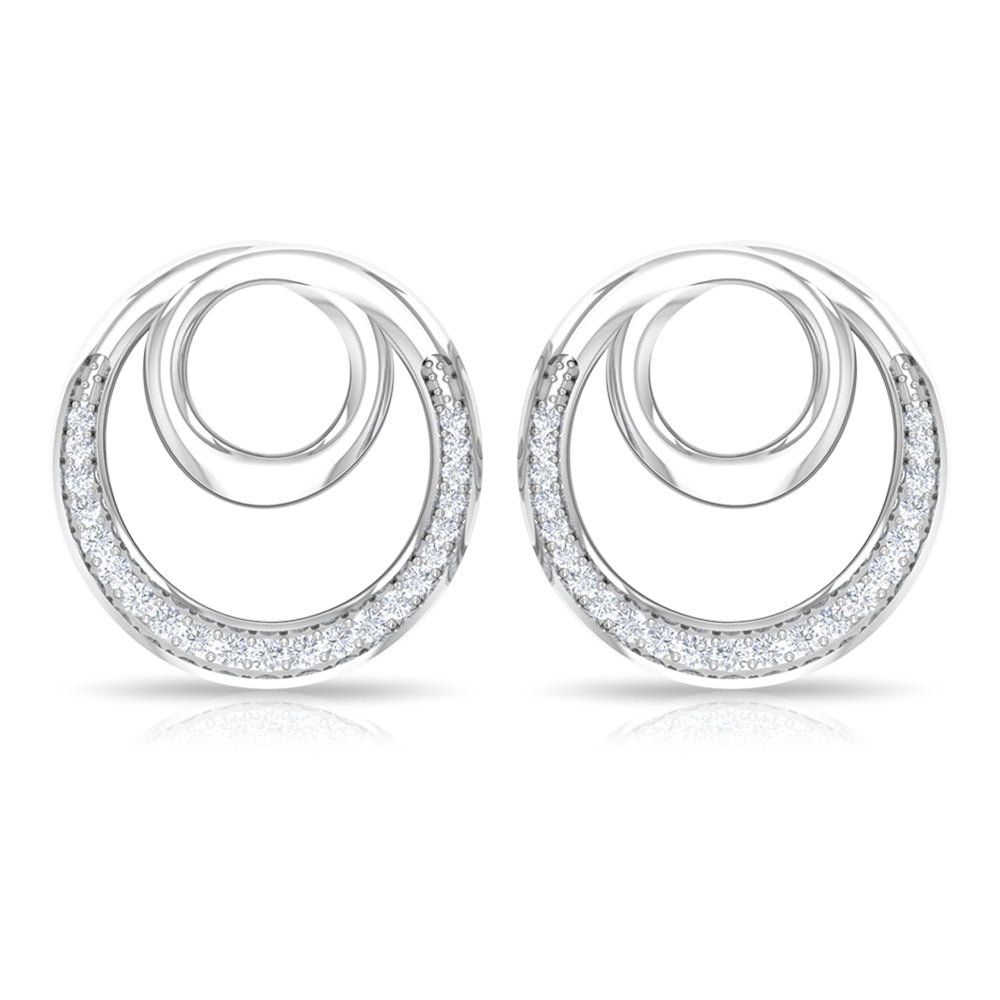Rosec Jewels natural diamond circle earrings featuring sparkling round diamonds in a circle design, elegant jewelry for special occasions.