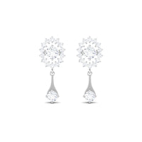 Natural Diamond Drop Dangle Earrings with Certificate