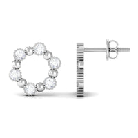 Real Diamond Circle Earrings with Screw Back